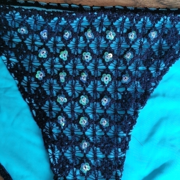 VICTORIA'S Secret Bikini Bottom Bead Sequin Lace Medium - Picture 3 of 5